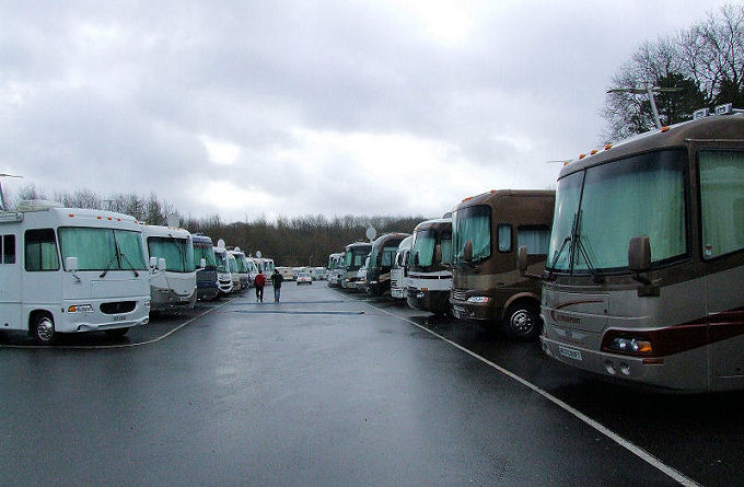 It's 8.45 a.m. and very quiet round the motor homes, well the clocks did go forward!
