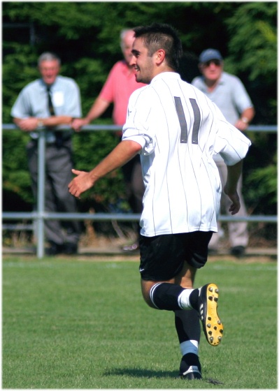 James Rhodes celebrates his equaliser
