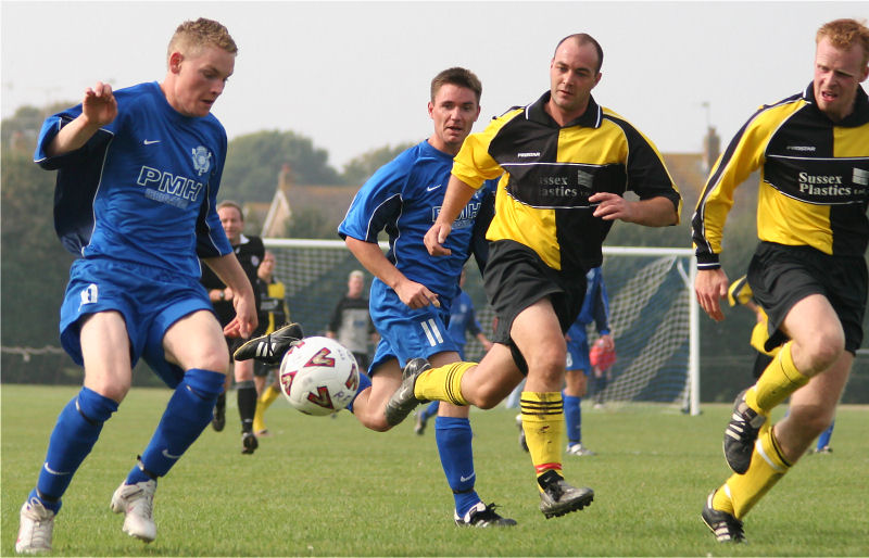 James Highton goes through the Yapton defence
