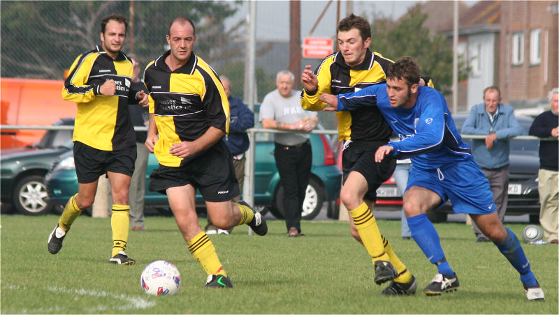 Sean Duffy takes on the Yapton defence
