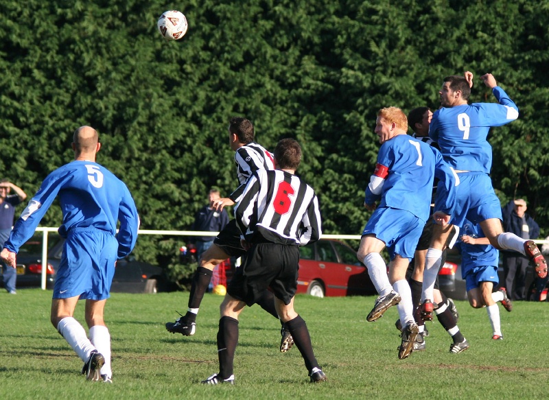 Dan Griffin gets in a header
