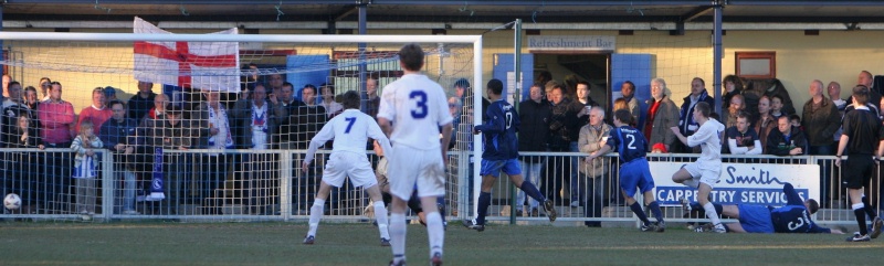 Phil Blackwell opens the scoring for the visitors on 48 minutes
