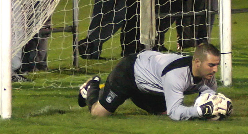 Wes Hallett gathers the ball
