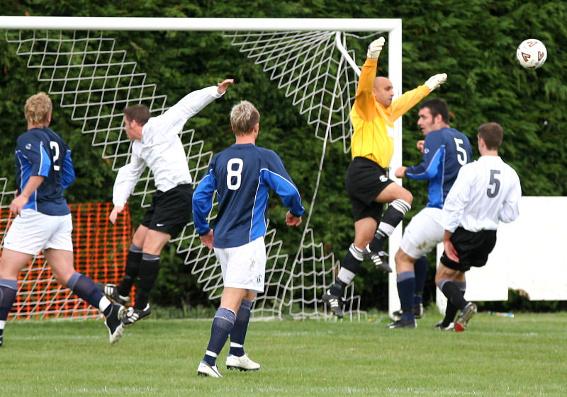 James Bennett just misses this cross
