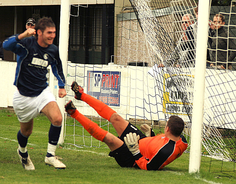 Chris Ransome pulls one back for The Crows just before half time
