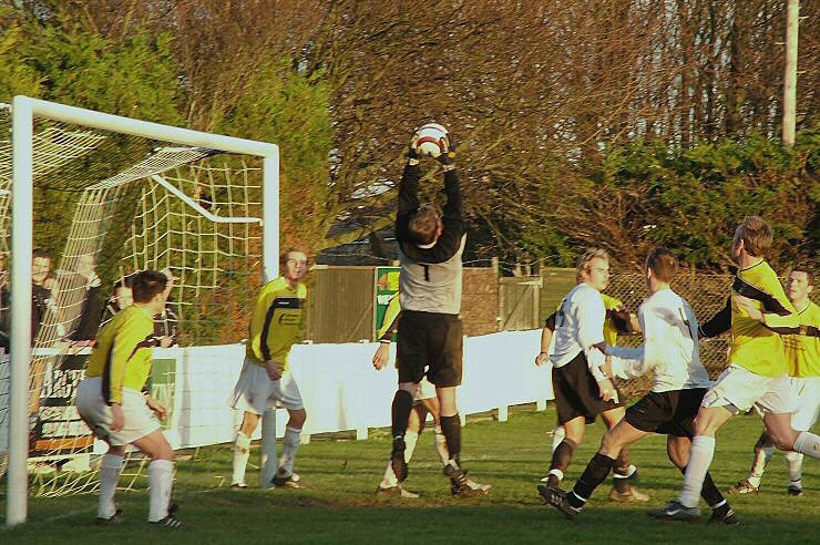 Alex Bryant collects an East Preston corner
