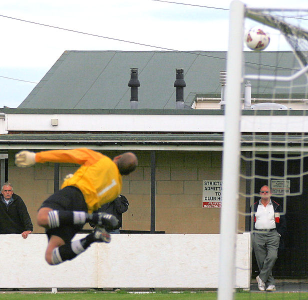 ... and Kush Movaffagh makes a tremendous save. 
(Sorry its blurred Kush you were too quick for me!)
