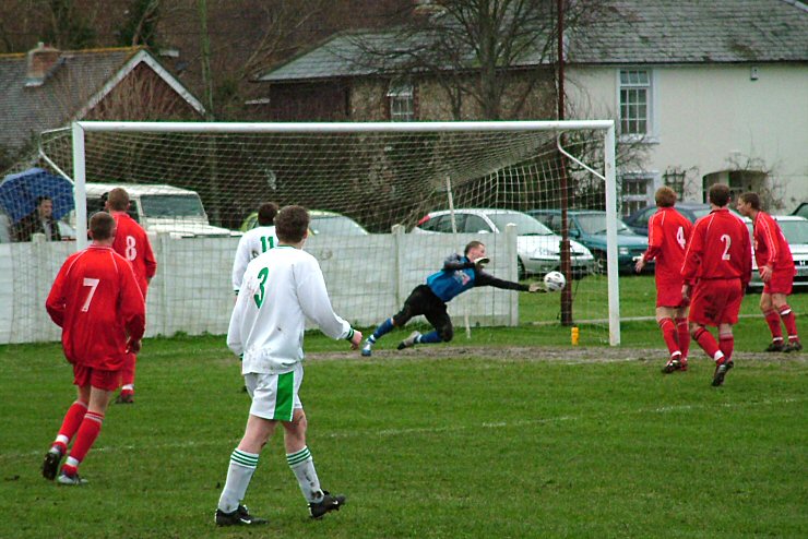 Dan Kelton saves for Redhill
