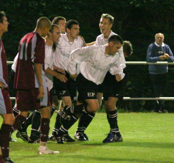 East Preston celebrate Paul Williams equaliser on 78 minutes
