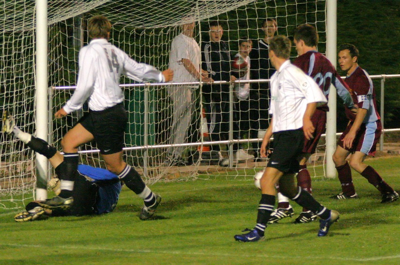 Ryan Walton's shot hit the inside of the near post and went back across the goal mouth

