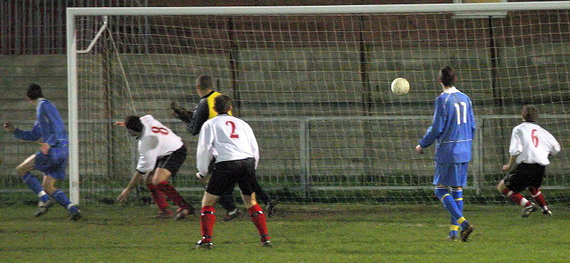 Pagham go 2-0 up on 47 minutes from Matt Robb (out of picture)
