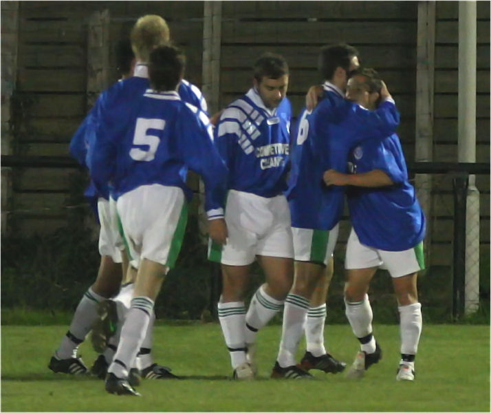 Chi celebrate Scott Murfin's goal
