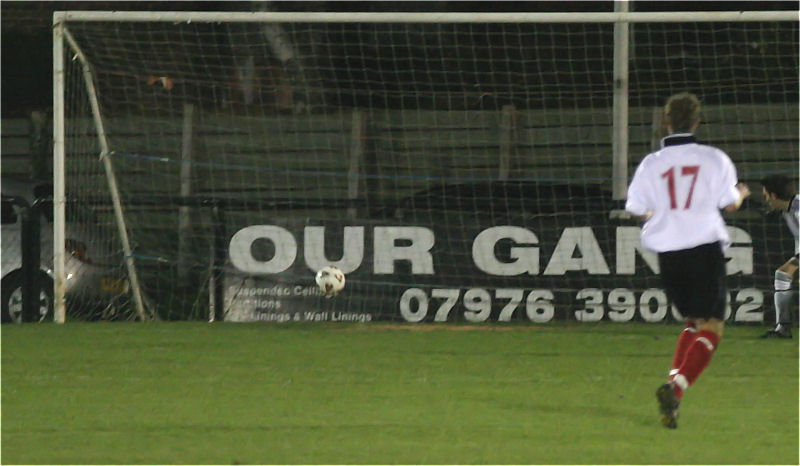 A Pagham shot flashes across the goalmouth but there is no one around to knock it in

