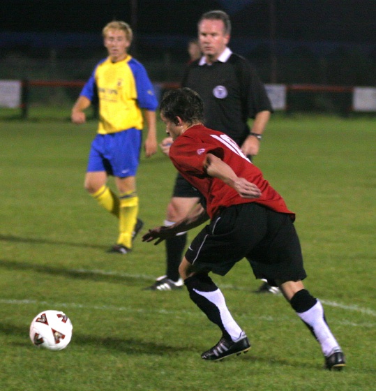 Scott Murfin lines up his second goal on 22 minutes
