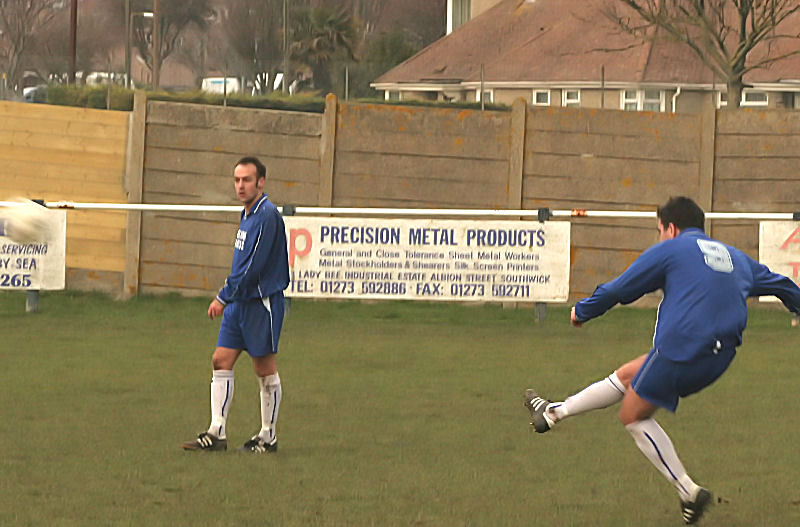 This Richard Carter free kick hit the bar
