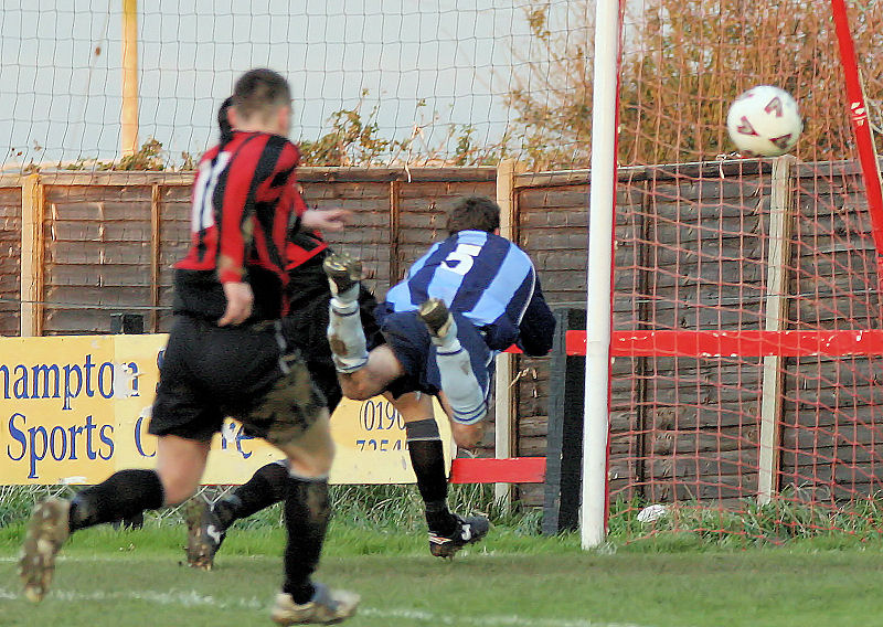 This flying attempt by Chas Lister just misses the cross
