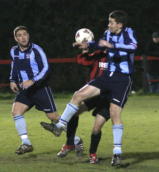 Owen Ball, Sidley captain, gets ahead of Ricky Robertshaw
