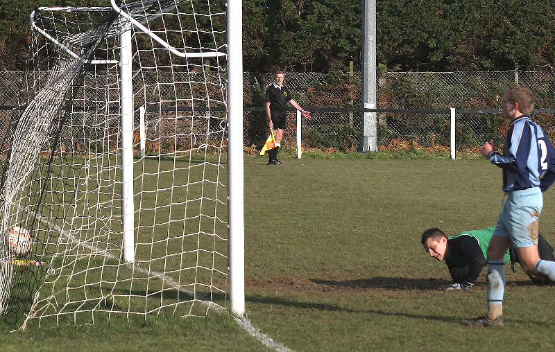 ... and Dave Tidy is beaten for East Preston's equaliser
