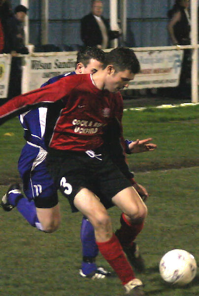 Matt Michaels on the ball with Craig Cox following up
