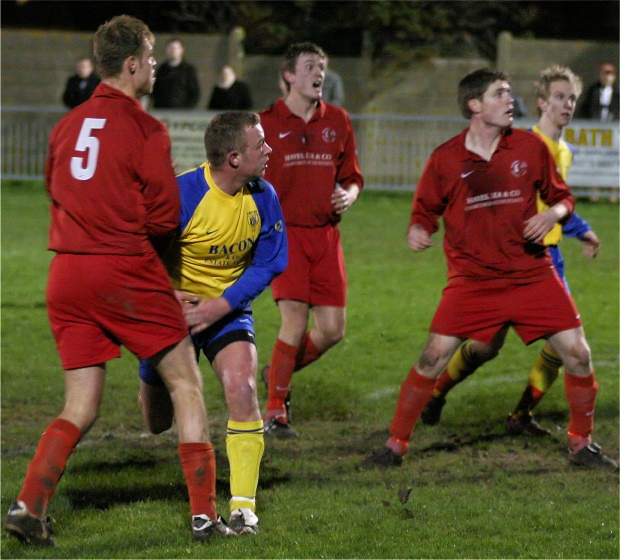 Steve Duffett (5) heads home on 35 mins ...
