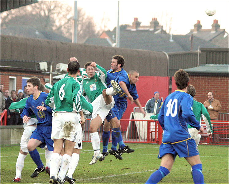 More action in the Hendon goal mouth
