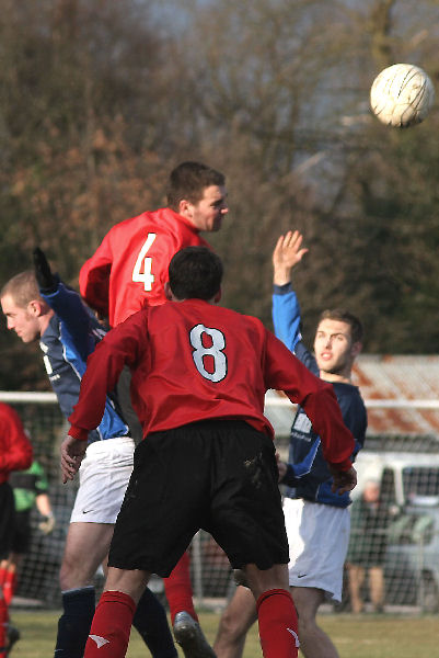Chris Morrow (4) heads towards goal
