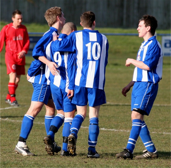 ... and he is congratulated by his team mates
