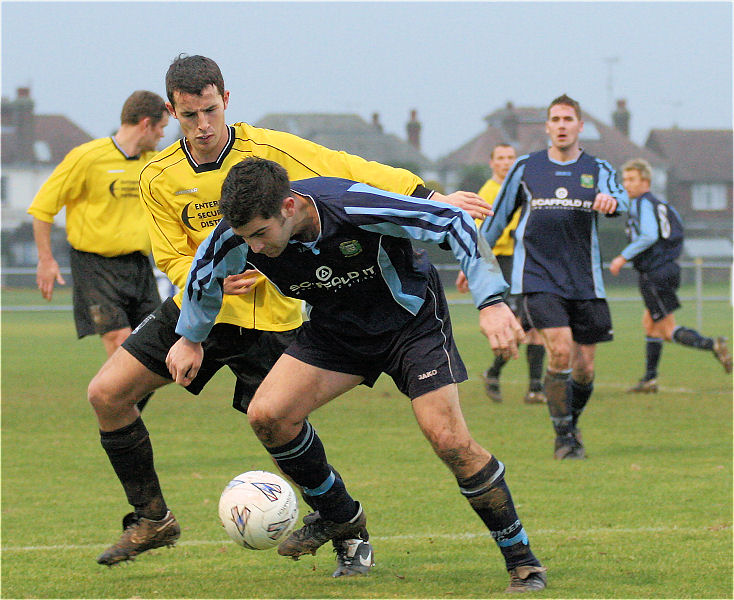 Dominic Shepherd is tackled by Darren Akmenkalns
