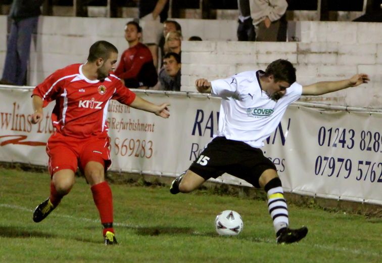 Sonny Banks scores for East Preston
