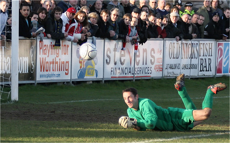 A great save by Andy Little
