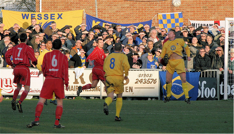 Steve Butler climbs for a header
