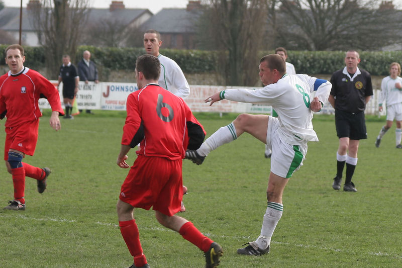 Paul Thomas tries a shot on goal
