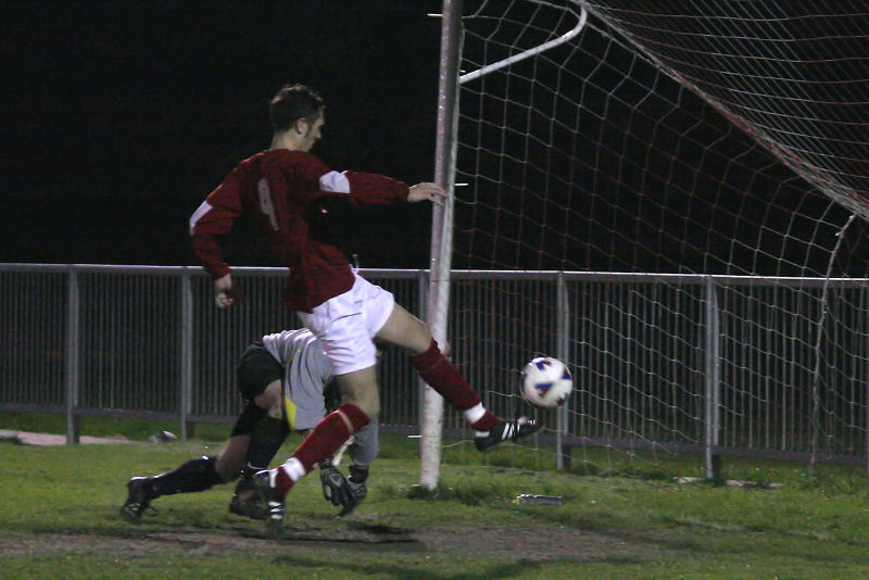 ... but Gary Norgate put away the loose ball
