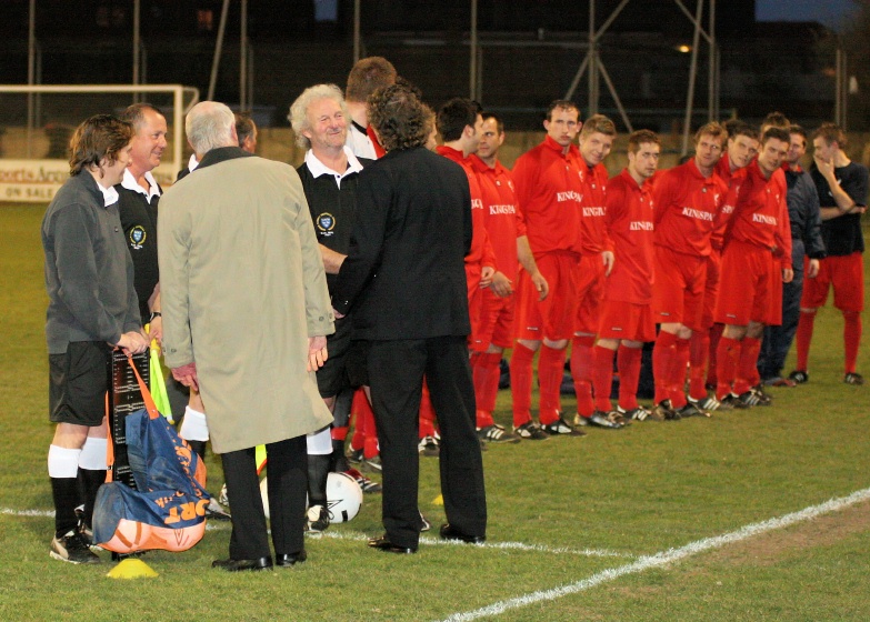 Referee Paul John is presented
