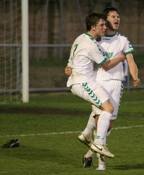 ... and Chi's goalscorers celebrate ...
