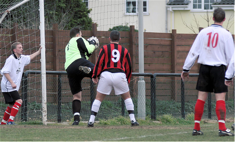 James Leahy prevents a corner
