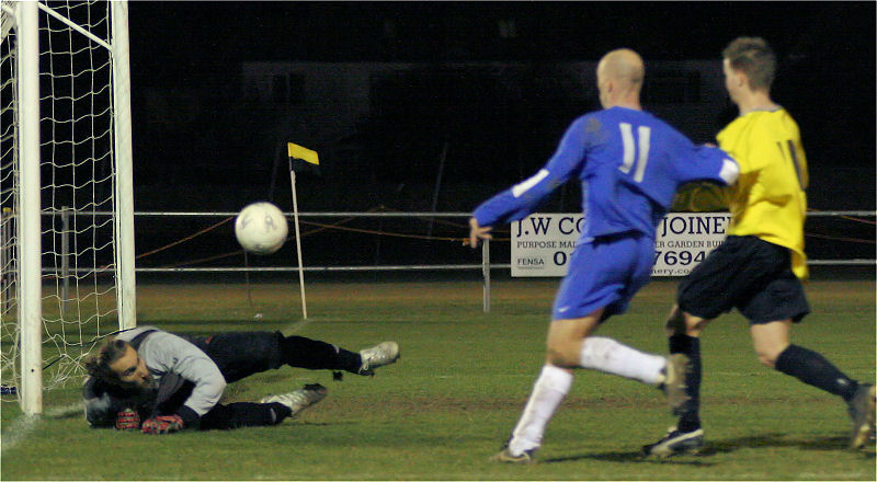 Anthony Di'Bernado makes a good save ...
