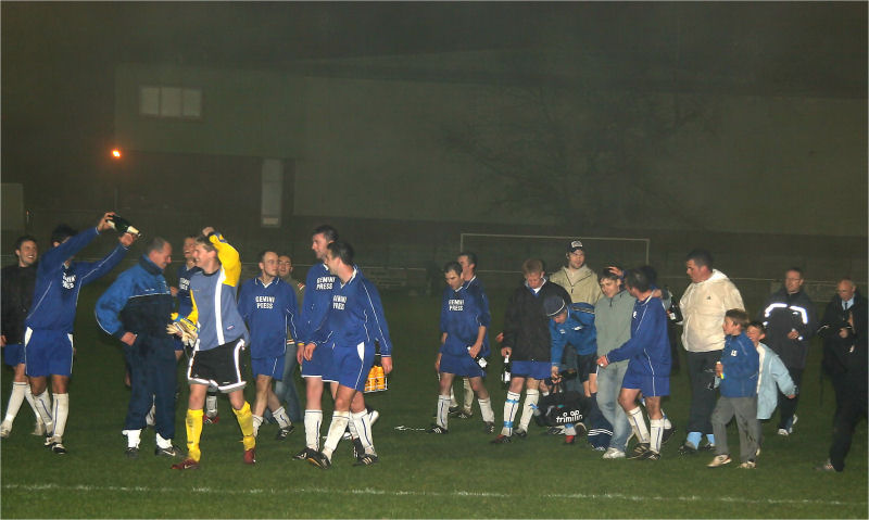 Shoreham are promoted and the party begins
