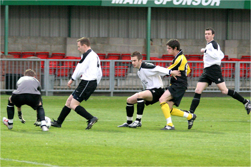 Loxwood players (from the left) keeper Chris Coles, Si Pike, Mark Zydonik and Matt Boxall
