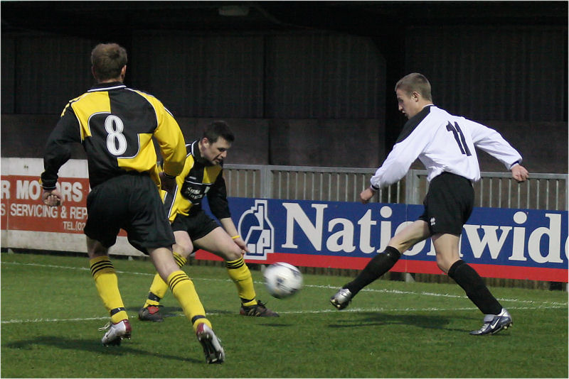 Matt Hoyte goes past a defender
