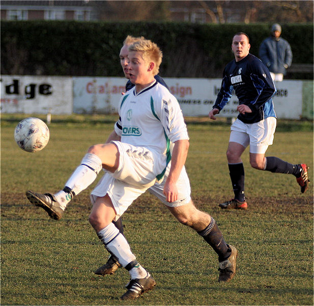 Alex Ward brings the ball under control
