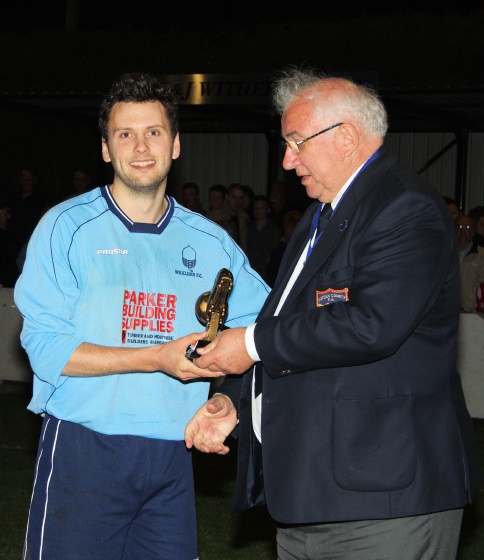 Ollie Howcroft receives the Man of the Match award
