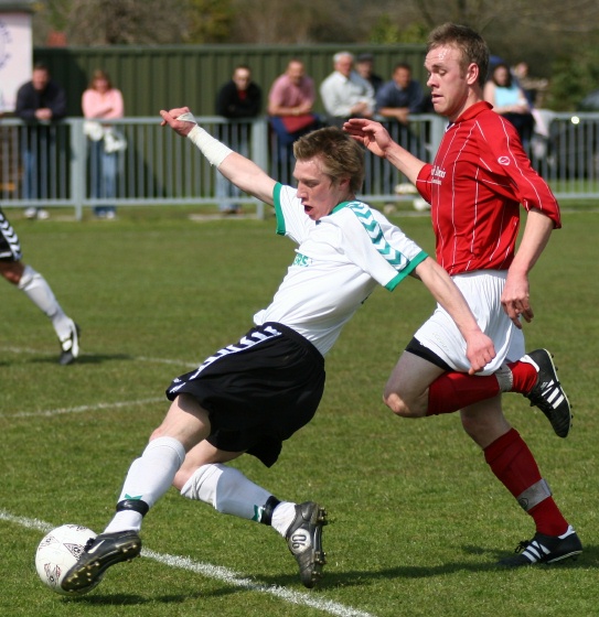 Adrian Brockway chased by Lee Barnard
