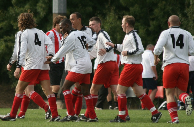 Dom Ryan scores for Redhill on 90 minutes to take the match into extra time
