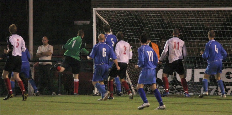 Pagham keeper Rob McClelland joins the attack ...
