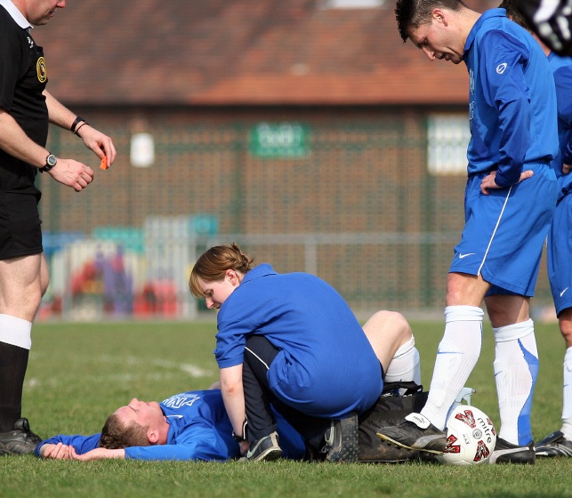 Andy Smart receives some attention from Claire Davey
