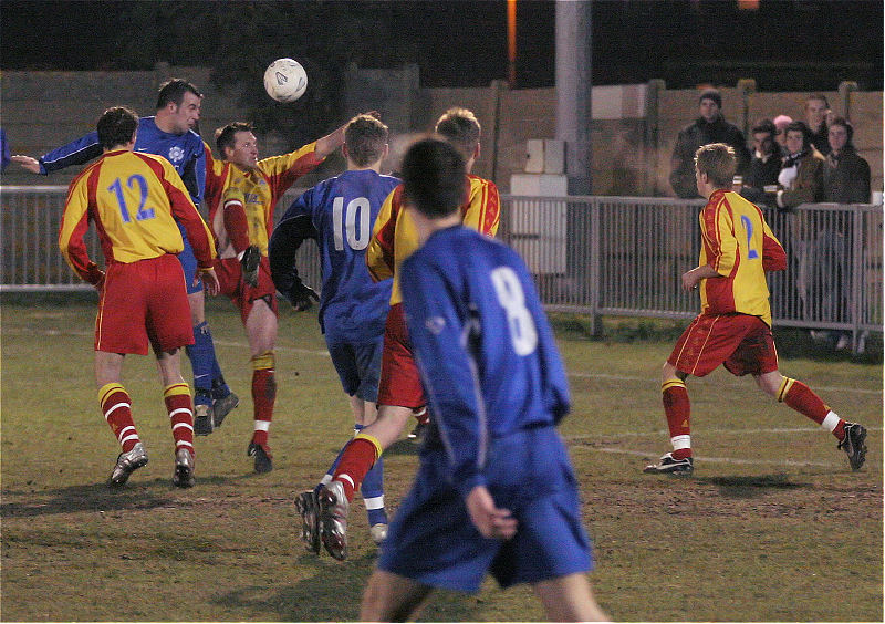 Brett Neal gets in a header
