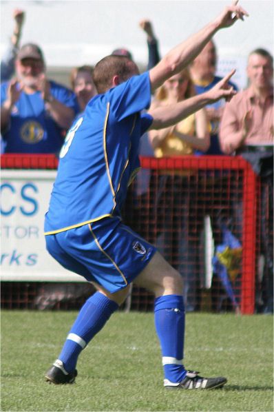 Martin Randall celebrates his goal
