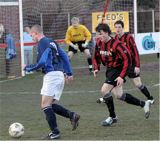 James Body is tracked by Kieron Howard and Dave Sharman
