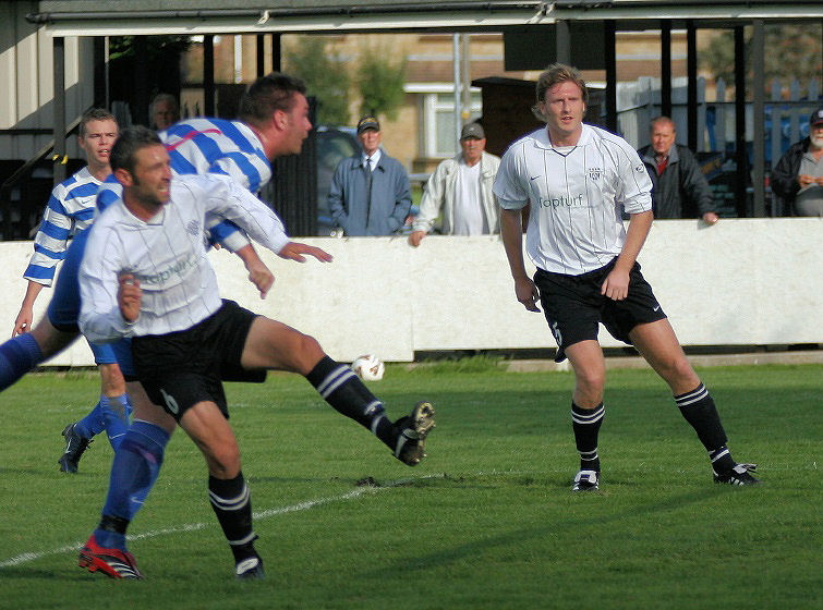 Des Guile (6) opens the scoring for East Preston
